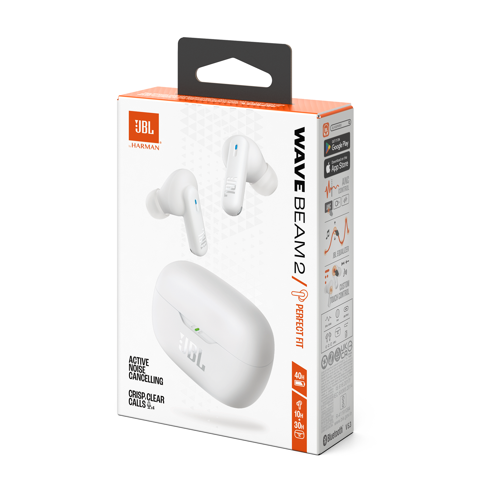 JBL Wave Beam 2 - White - True Wireless Noise Cancelling Earbuds - Detailshot 15